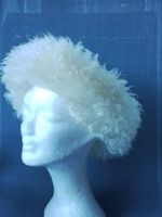Kuschelig warme Wintermütze, weiss, gestrickt, 80er Jahre