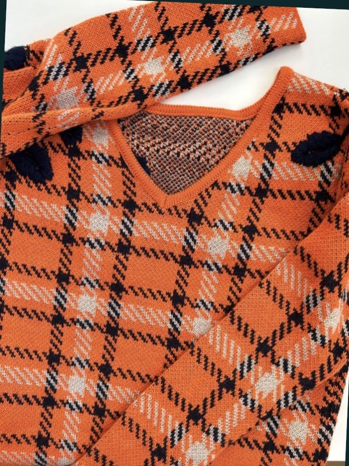 Maglioni & Felpe: Max&Co. Strickpullover in Orange-Schwarz kariert, Gr. 36-38 – Usato da Jona venduto da Flamingoo 2