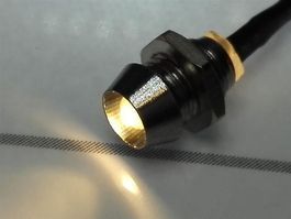 LED 3mm verkabelt, im Halter, warmweiss