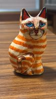 Dekofigur Katze orange gestreift Handarbeit guter Zustand