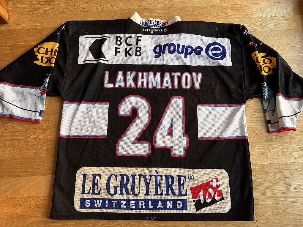 Fribourg-Gottéron Canottiere & Pantaloni: Fribourg-Gottéron Matchworn Jersey 2010/2011  Original – Usato da Luzern venduto da Fesch84 1