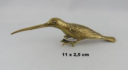 VOGEL - Deko  Messing Figur - 11x2,5cm