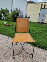 1 SEDIA VINTAGE FERRO BATTUTO E PELLE