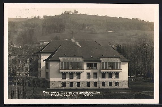 Ansichtskarten: St. Gallen, Das neue Operationsgebäude  – Gebraucht aus Berlin von bartko-reher