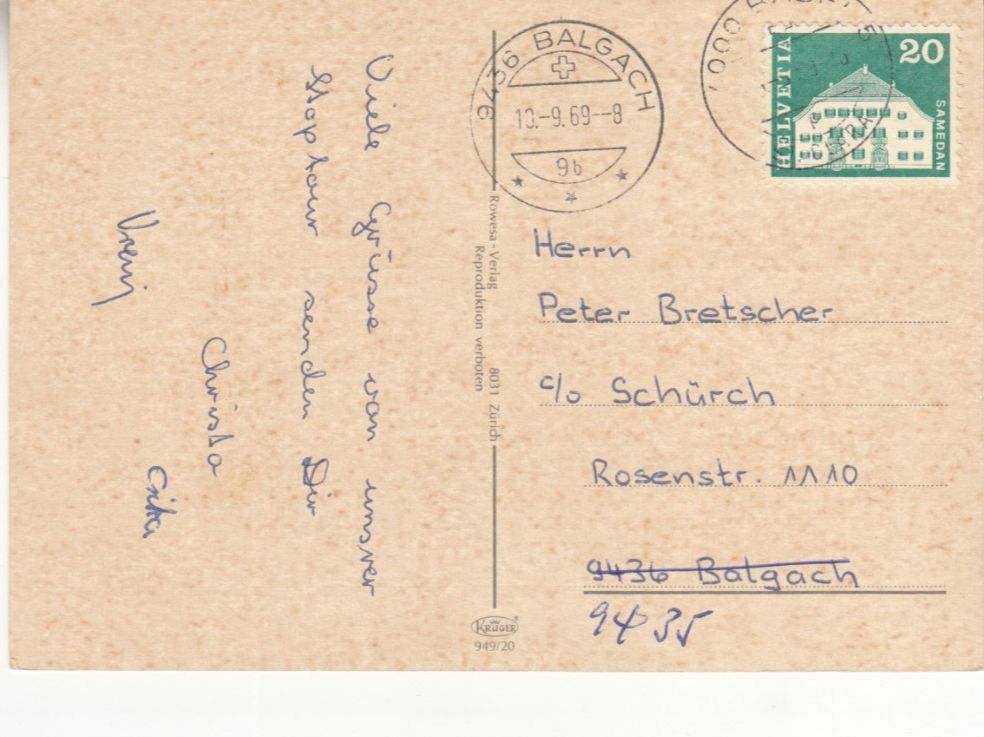 Ansichtskarten: Basel 1969 – Gebraucht aus Bürglen TG von StampGraf 1