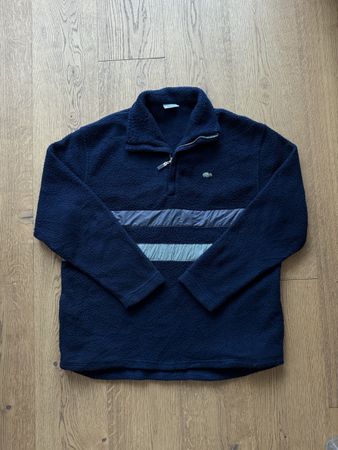 Lacoste Fleece Pullover blau mit Reissverschluss