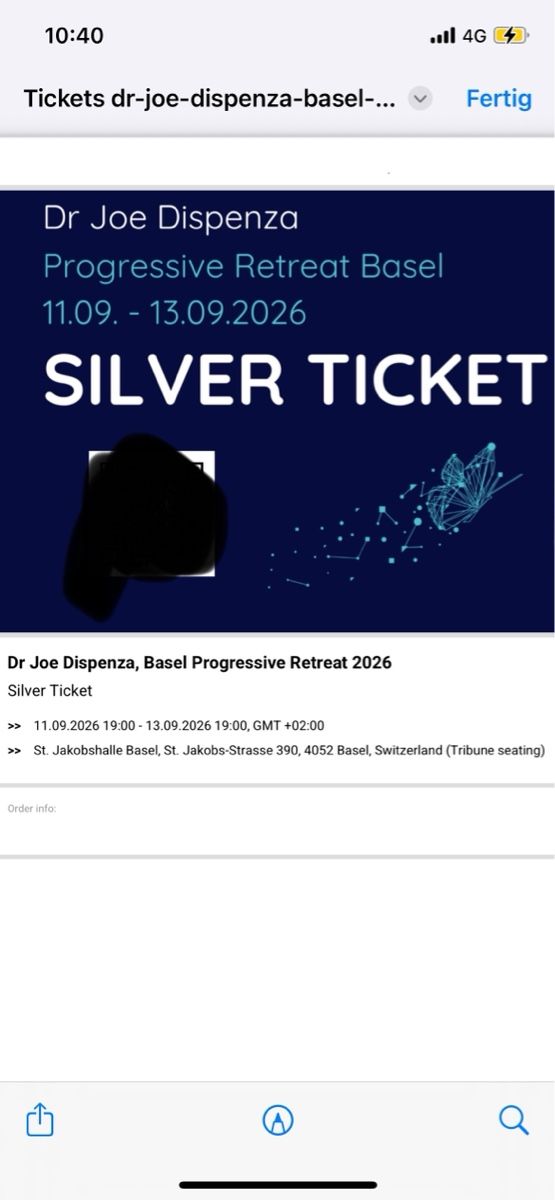 Billets: Joe Dispenza Basel Ticket – Neuf avec emballage d'origine à Zürich par katrino01