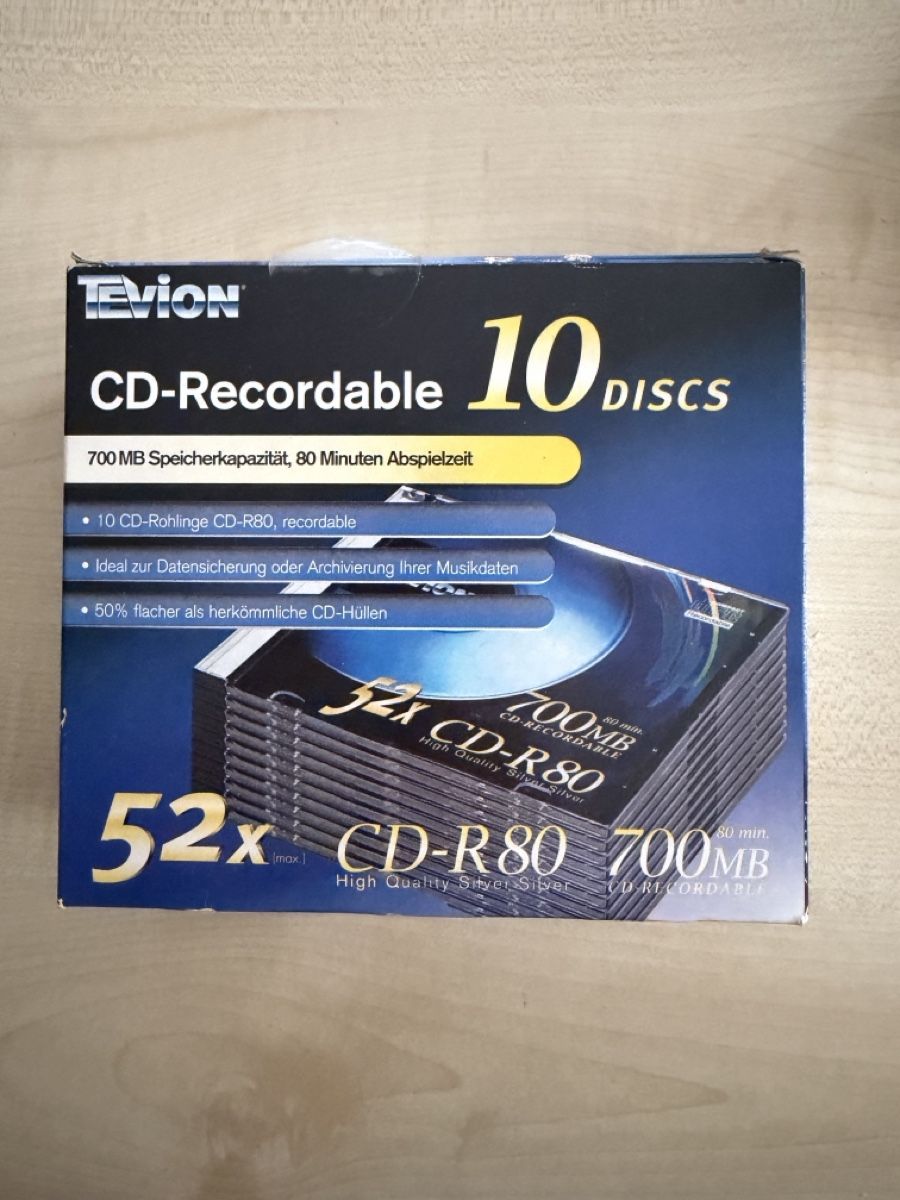 CD & DVD vergini: 10 Tevion CD-R80 Rohlinge (OVP) – Nuovo e nell'imballaggio originale da Goldau venduto da Henggi88