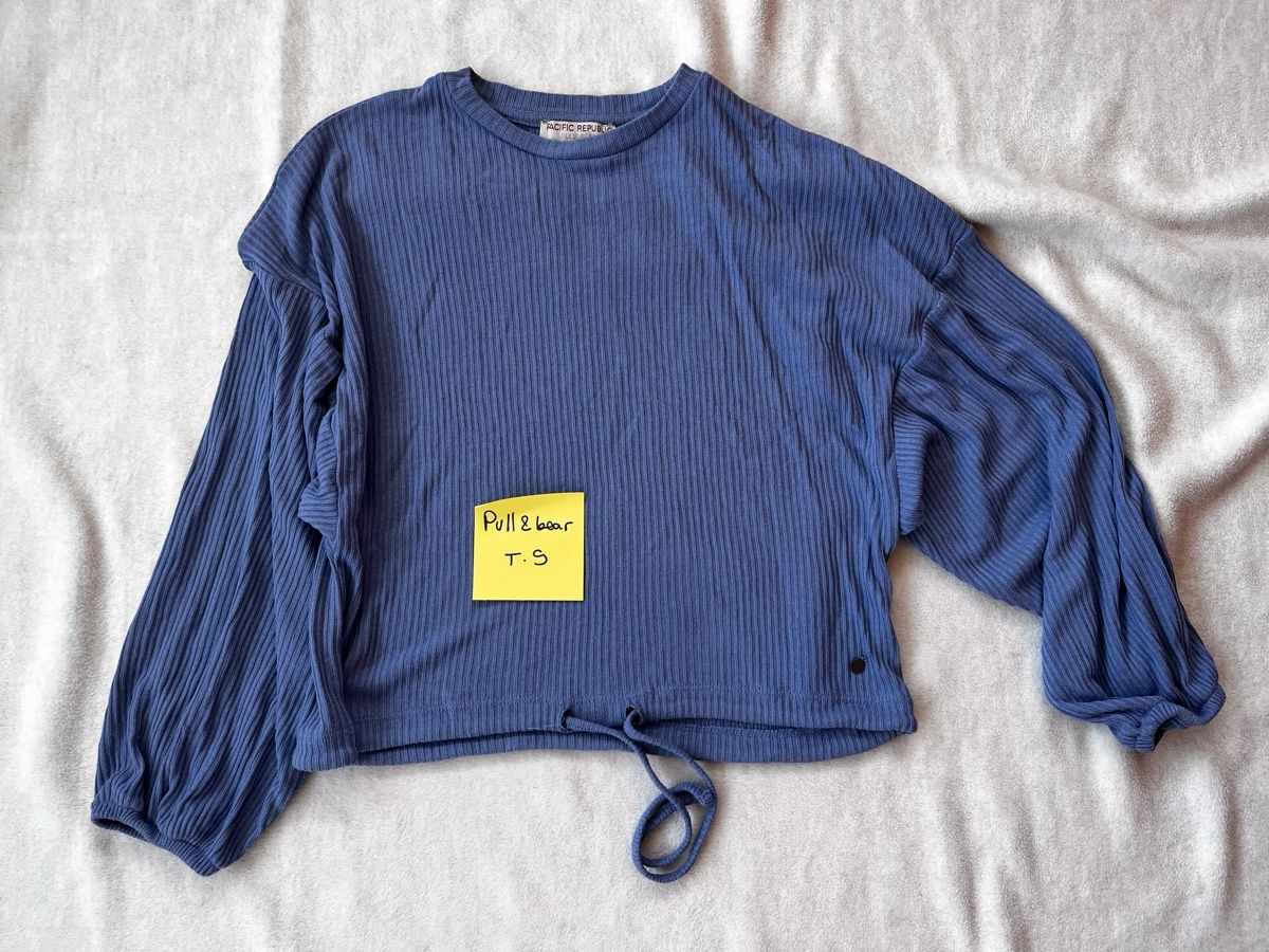 Pull&Bear Camicette, T-shirt & Top: Pull&Bear Blue Ribbed Lounge Set, Size TS - Cozy! 47 – Usato da Romont FR venduto da cat_j6ww