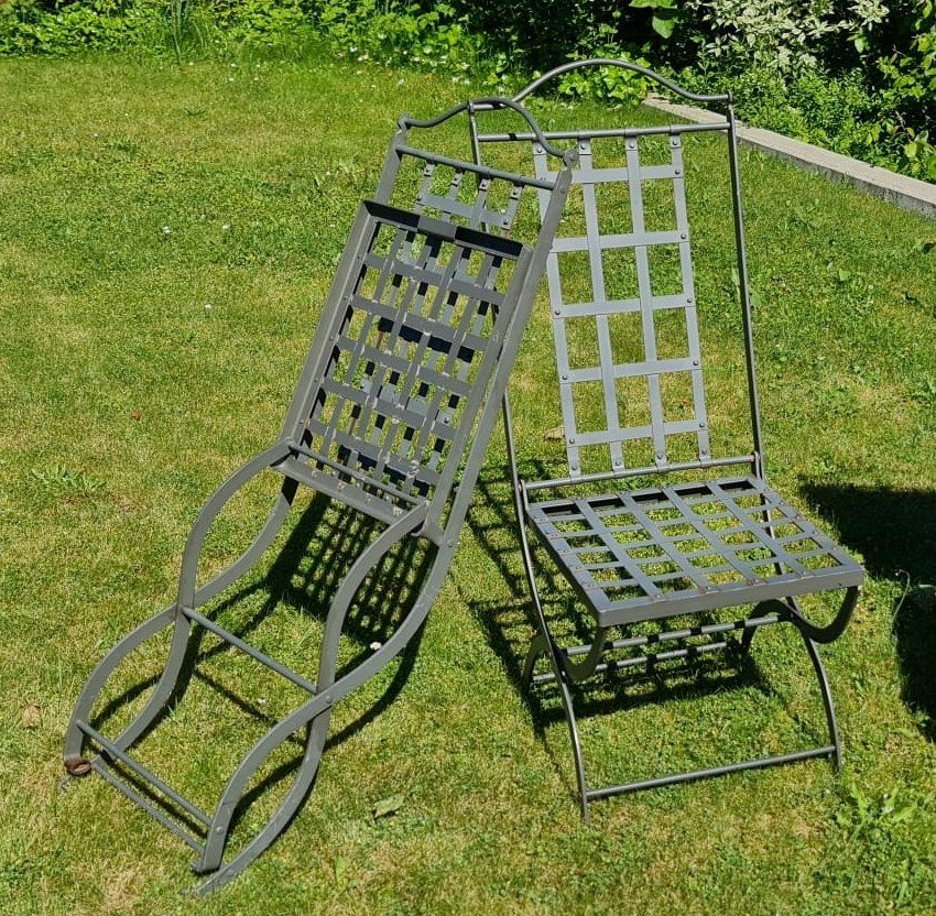 Sedie: Chaises de jardin en fer forgé, avec coussins – Usato da Attalens venduto da MinolFan 2