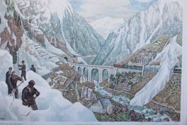 Schulwandbild Lawine und Steinschlag von Viktor Surbek,  #ro