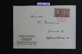 CH Jubiläumsbrief mit Sonderstempel 1943            Los 6237