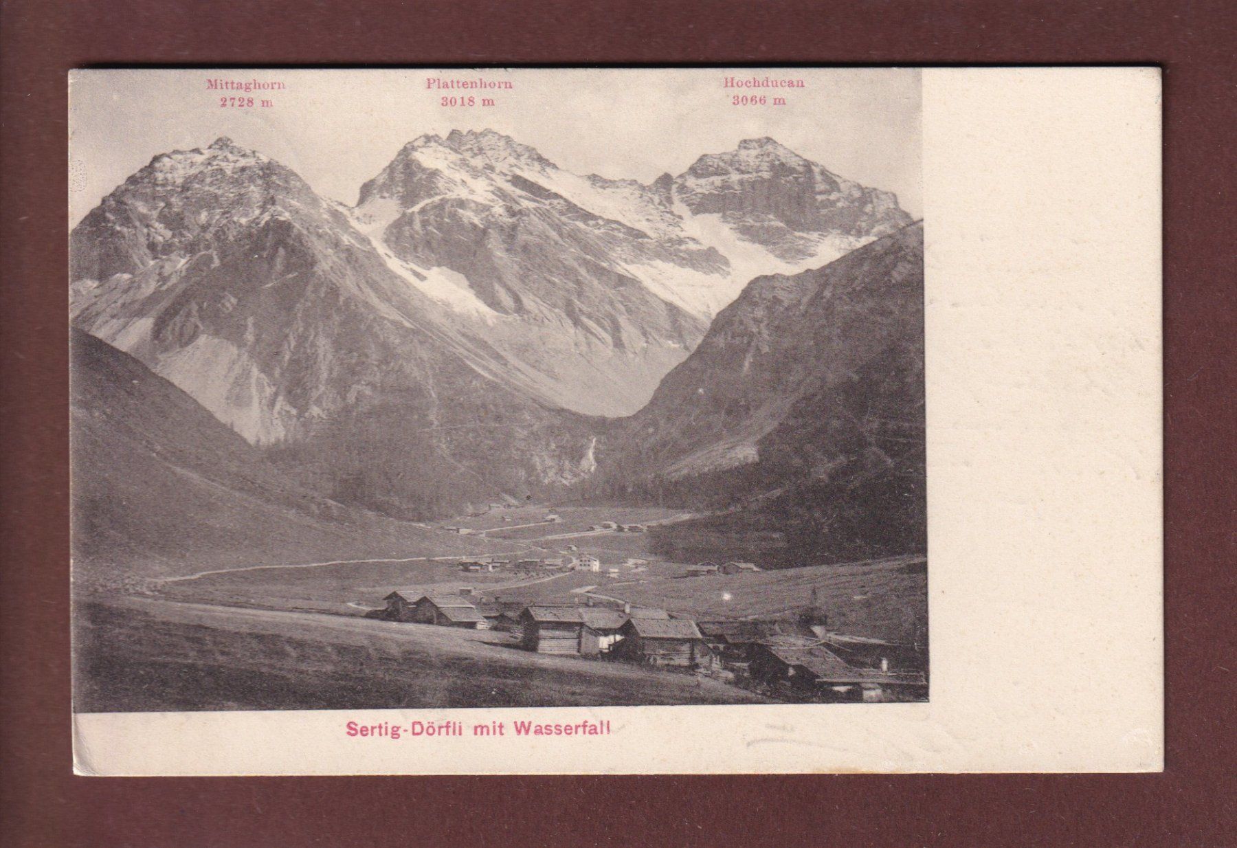Ansichtskarten: DAVOS - Sertig-Dörfli - Wasserfall - 1906 – Gebraucht aus Pully von nicecards