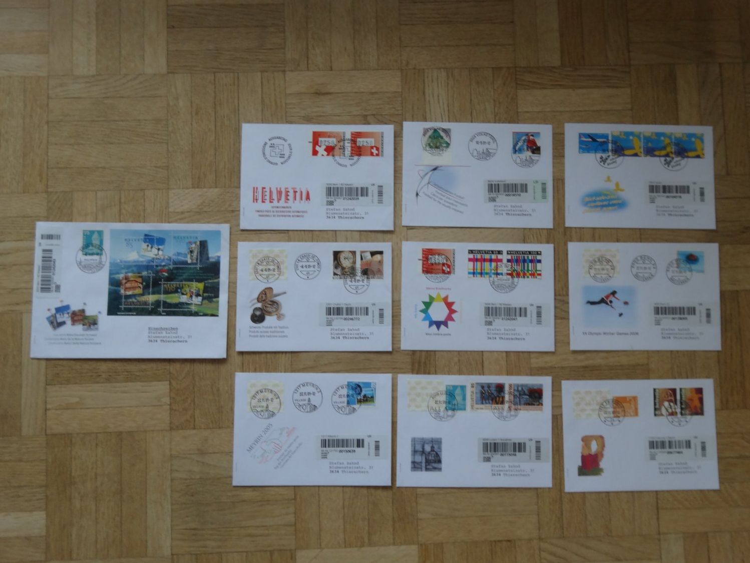 Tutti i francobolli: Timbres   Lot  (B)  10x   2005   Recommandé – Usato da Romanel-sur-Lausanne venduto da Swift13