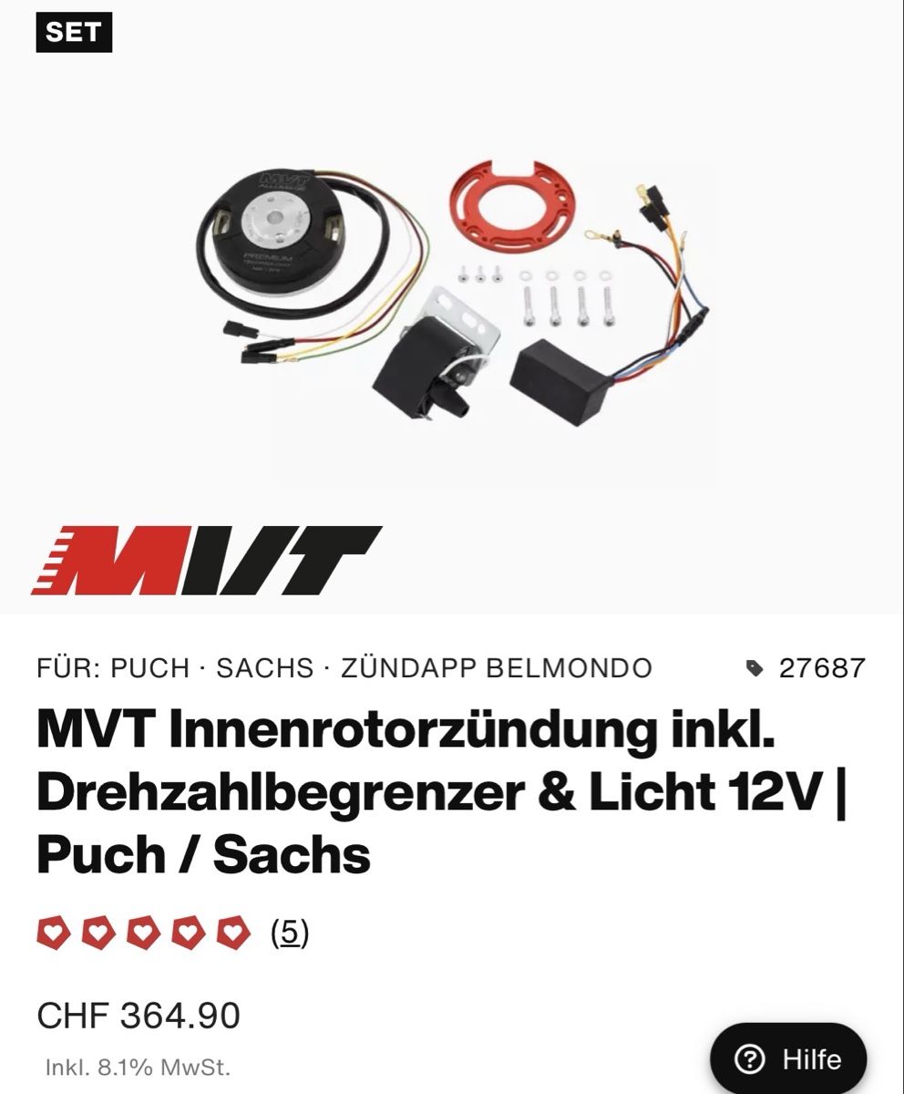 Puch Mofa-Ersatzteile: Puch Zündung Mvt – Gebraucht aus Langwiesen von Schwedenpanzer88