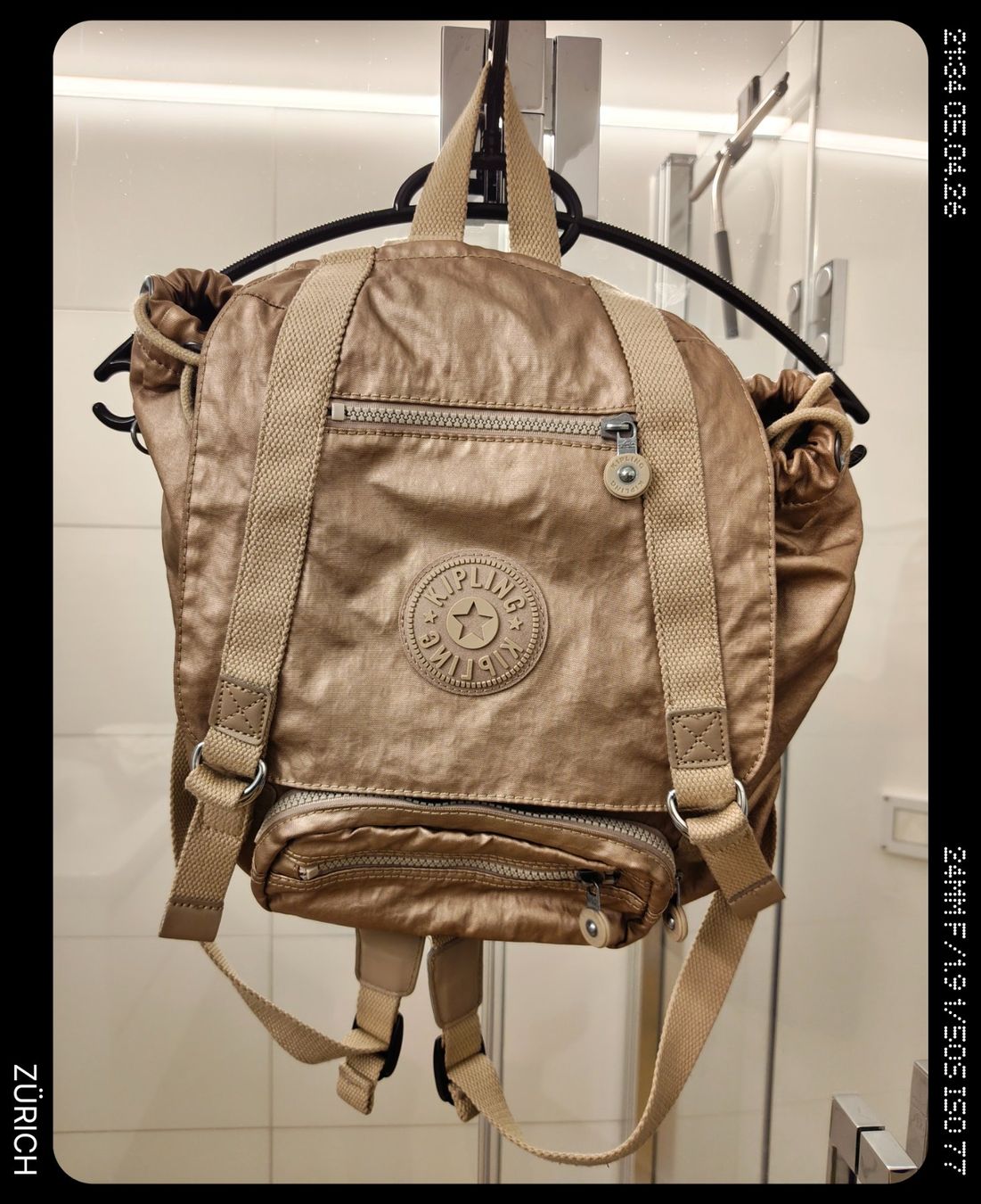 Kipling Zaini: Kipling Rucksack goldfarben – Usato da Zürich venduto da ric_6frc
