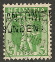 CH - Tellknabe - Zst. Nr. 103 - Stabstempel St. Antönien GR