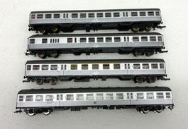 Roco Fleischmann H0= 4x Personenwagen Silberlinge DB