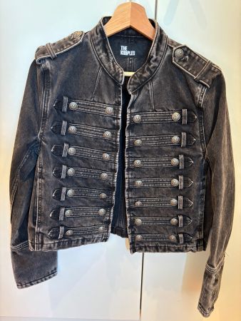 The Kooples Jacke Denim Military Style Schwarz Gebraucht