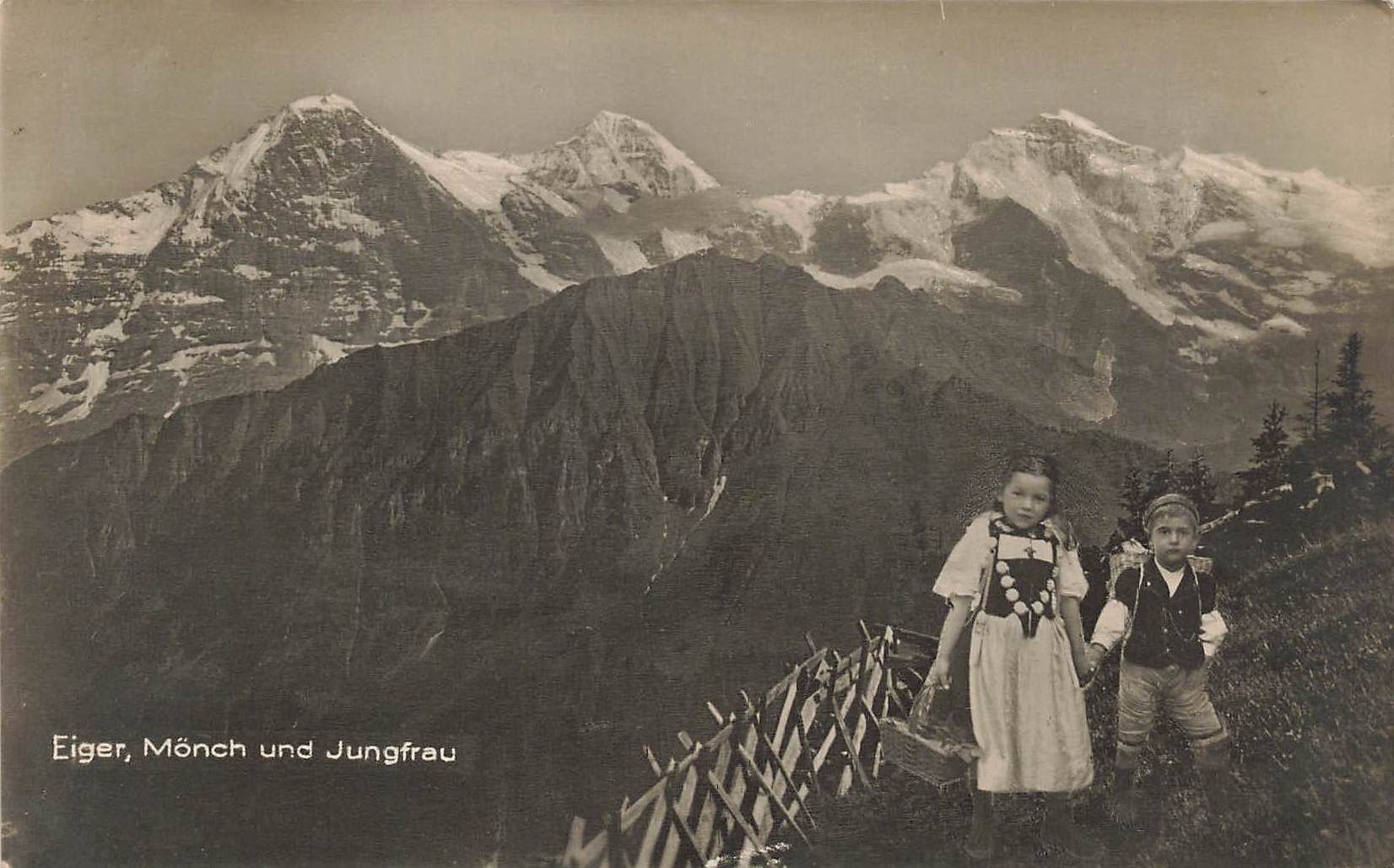 Cartoline postali: Eiger Mönch und Jungfrau – Usato da Biasca venduto da Blenio71