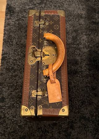 Louis Vuitton Bisten Vintage Leder Reisetasche Braun Leder