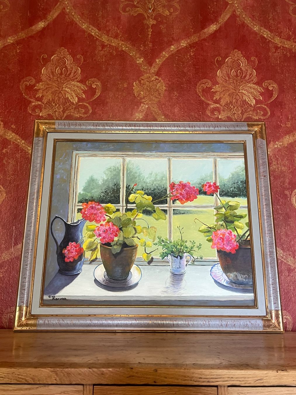 Dipinti: Tableau de fleurs à la fenêtre GINA Karvan – Usato da GENEVE venduto da hehakasapa 2