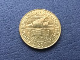 Sehr schöne 200 Lire 1992 GENOVA 92