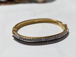 Vintage Armreif Swarovski goldfarben mit Zirkonia 