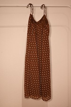 Brown Polka Dot Sundress, summer dress, size S, new look