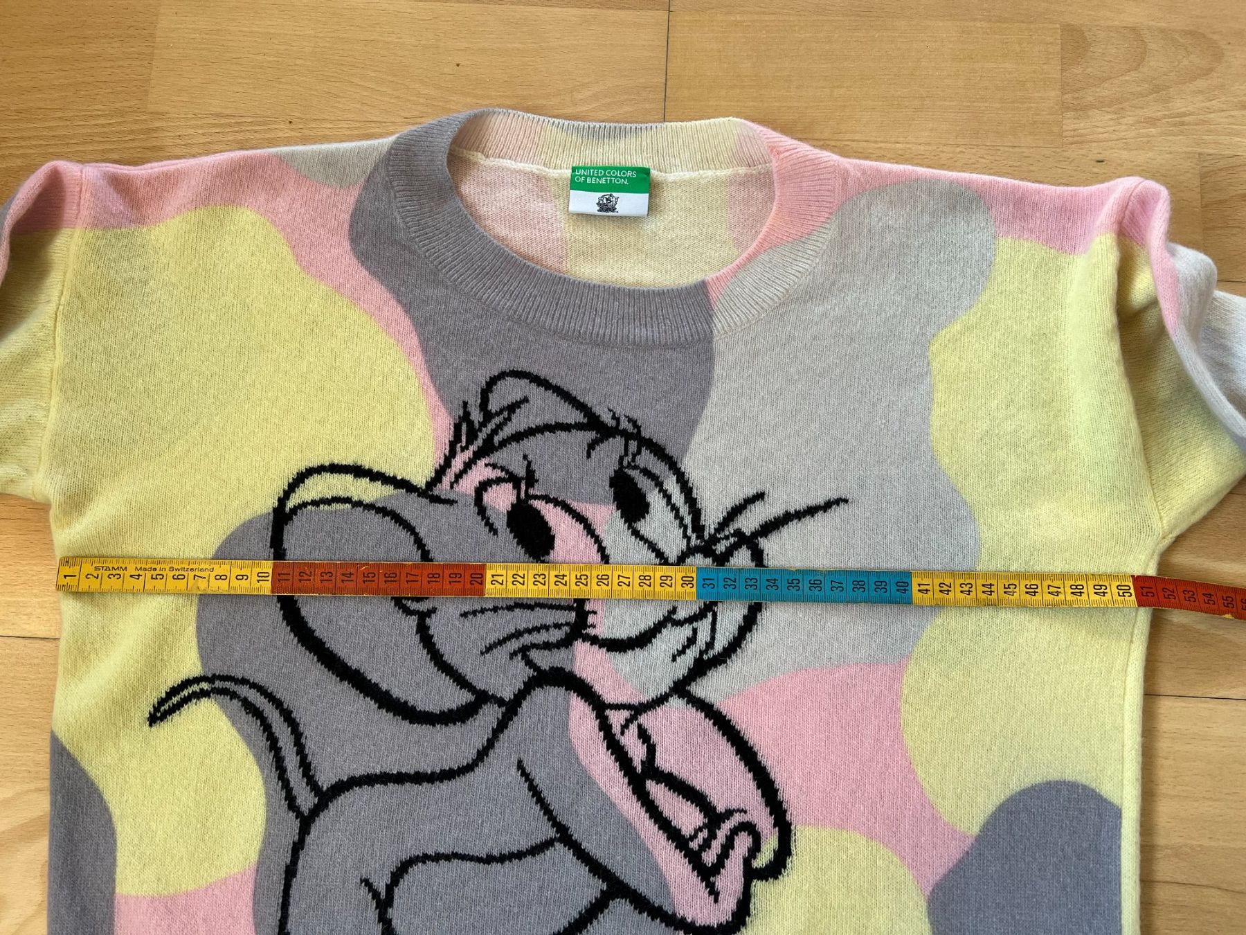 Benetton Maglioni & Felpe: BENETTON Tom und Jerry Damen Pullover, 76% Wolle, Gr. S – Usato da Worb venduto da farben20zauber 3