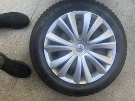 4 winterreiffen 205/55 R16 auf Citroen Stahlfelge
