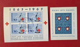 100 J. ROTES KREUZ W40 BLOCK 1963 NABA W45 BASEL 1971 ET NEU