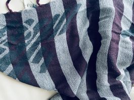 Seltener ARMANI Schal, grau/viola/blau, 100x106cm