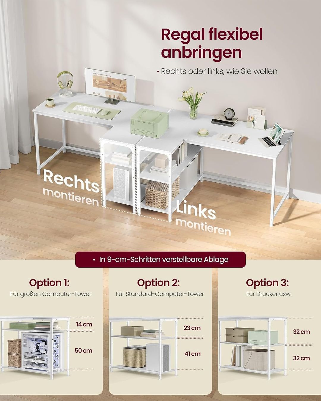Schreibtische: Eckschreibtisch L-Form 110x80 cm Computertisch – Neu und originalverpackt aus Neuhausen am Rheinfall von HugoVerkauft 4