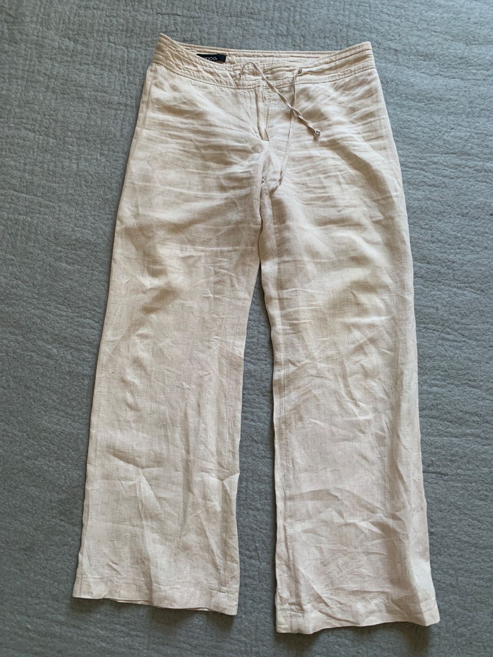 Pantaloni: Damen Sommer Hose Bianca Leinen beige Gr. 38 – Usato da Richterswil venduto da Moii89