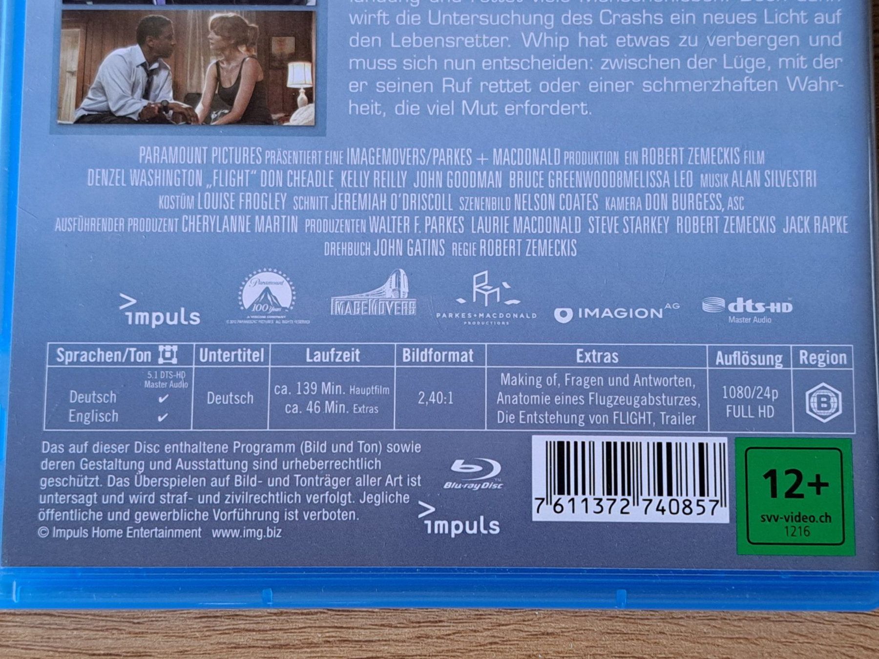 Tutti i DVDs: Blu-ray Flight mit Denzel Washington, Kelly Reilly, Cheadle – Nuovo (secondo la descrizione) da Unterseen venduto da Kanica 3