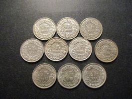 10 x 50 Rp 1940-1-2-3-4-5-6-63-4-5-6 Superbes pièces
