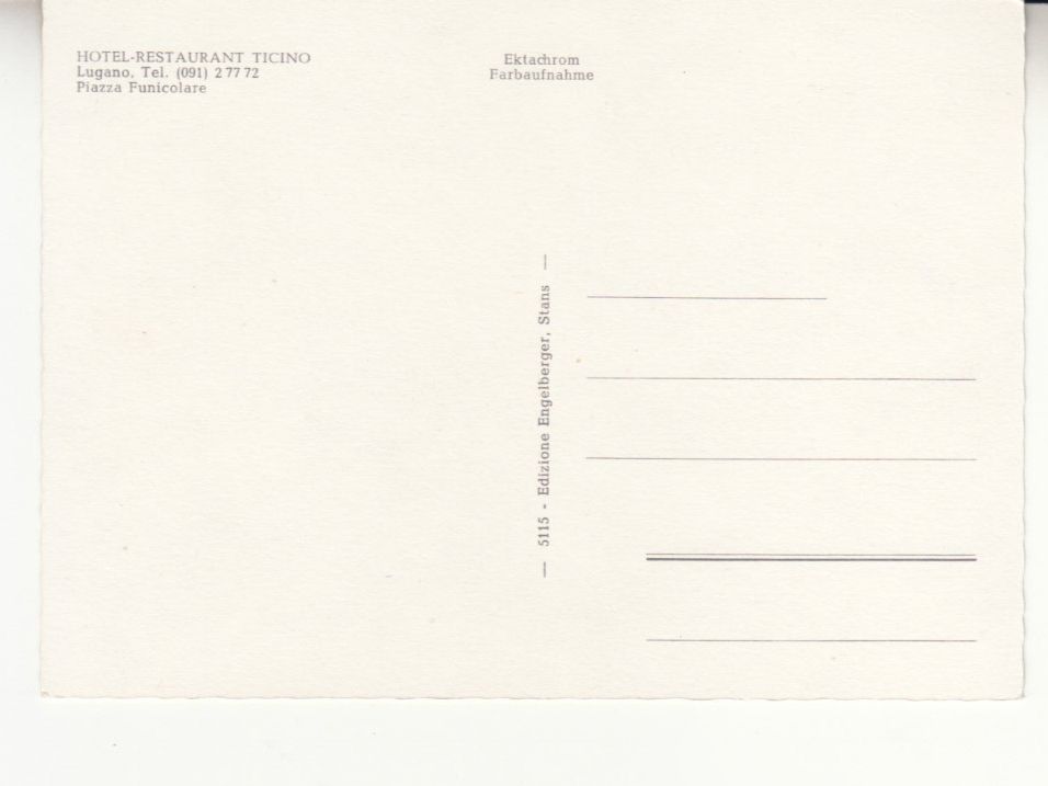 Cartoline postali: Lugano Ticino ca. 1960 – Usato da Bürglen TG venduto da StampGraf 1