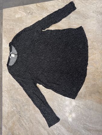 H&M Bluse, Gr. L, Schwarz mit Muster