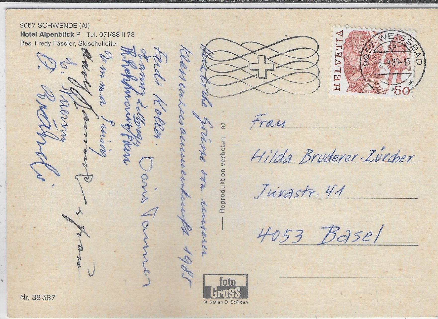 Cartoline postali: Schwende AI - Hotel Alpenblick – Usato da Ettingen venduto da Kartenplanet 1
