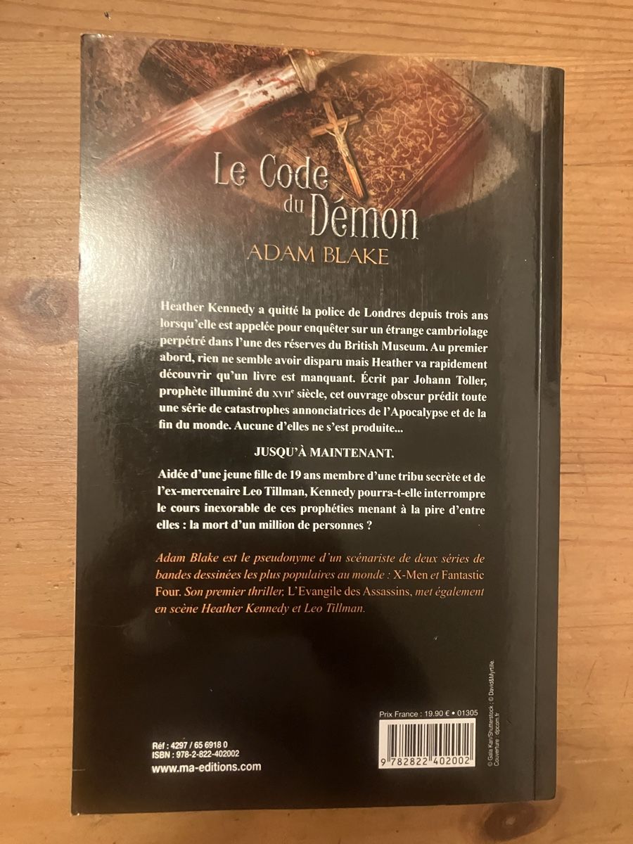 Libri: Le Code du Démon (Adam Blake)  – Usato da Meyrin venduto da Julien333 1