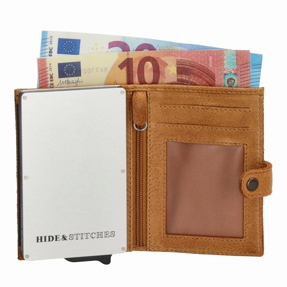 Sonstige Kleidung & Accessoires: Cognac Leder Kartenetui PopUp RFID Münzfach / GRATIS A-POST – Neu und originalverpackt aus Rebstein von Portemonnaie 3