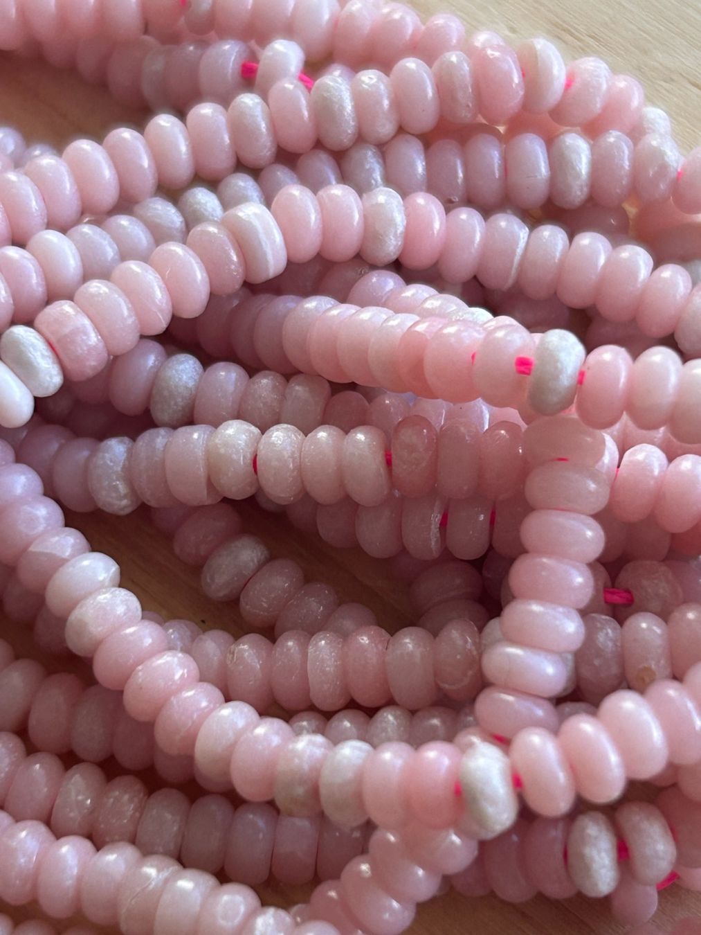 Pietre preziose: Strang echte pink opal rondelle 2 x 4 mm – Nuovo e nell'imballaggio originale da Niederrohrdorf venduto da Ytobi 1
