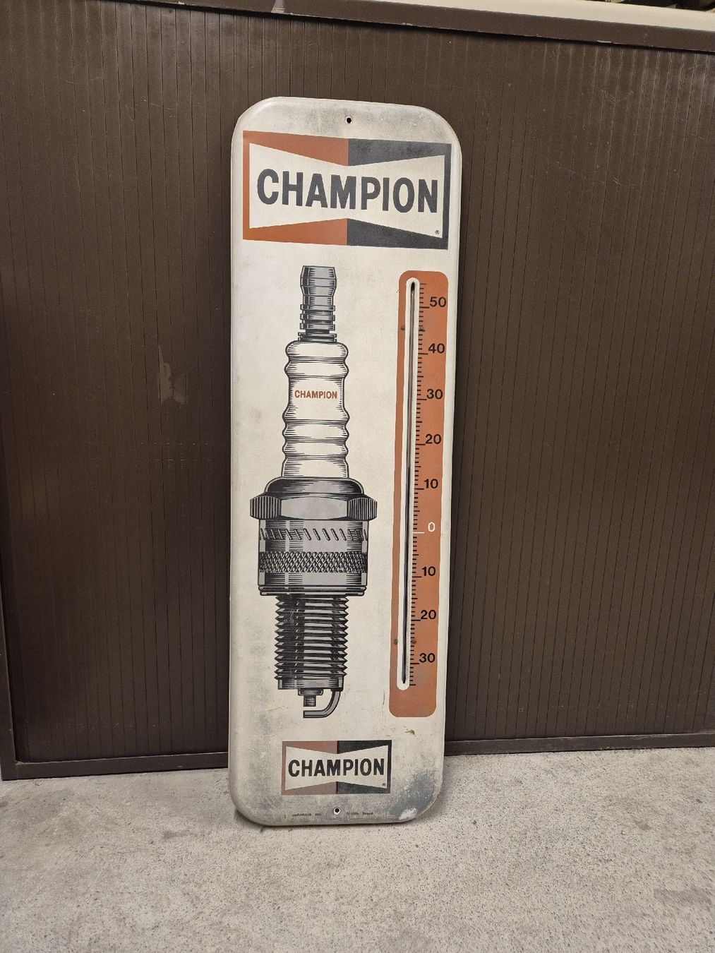 Champion Insegne:  Thermometer kein Emailschild zu Oldtimer Tanksäule – Usato da Neuenkirch venduto da etaner62 2