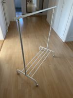 Kleiderständer Weiss Metall Rollen verstellbar guter Zustand