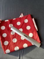 Baumwoll-Stoff/Canvas rot-weiss gepunktet