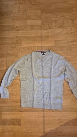 Tommy Hilfiger Pullover V-Ausschnitt grau Grösse L