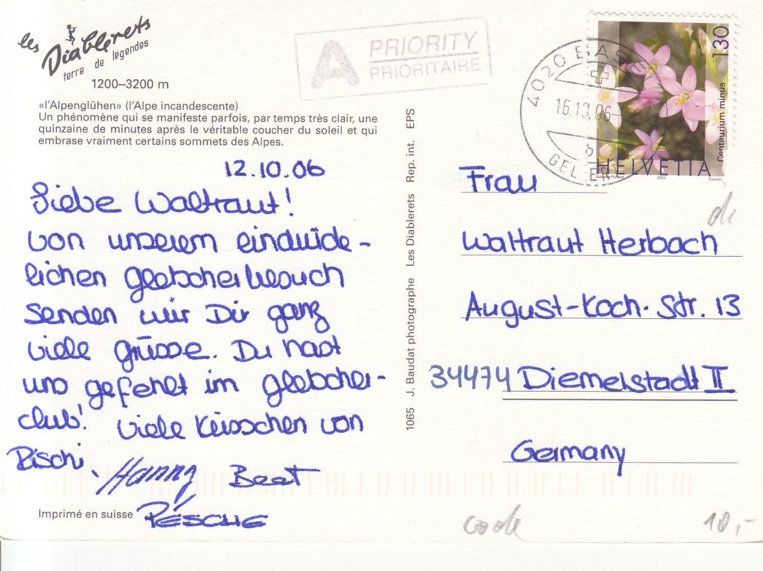 Cartoline postali: Les Diablerets 2006 – Usato da Bürglen TG venduto da StampGraf 1