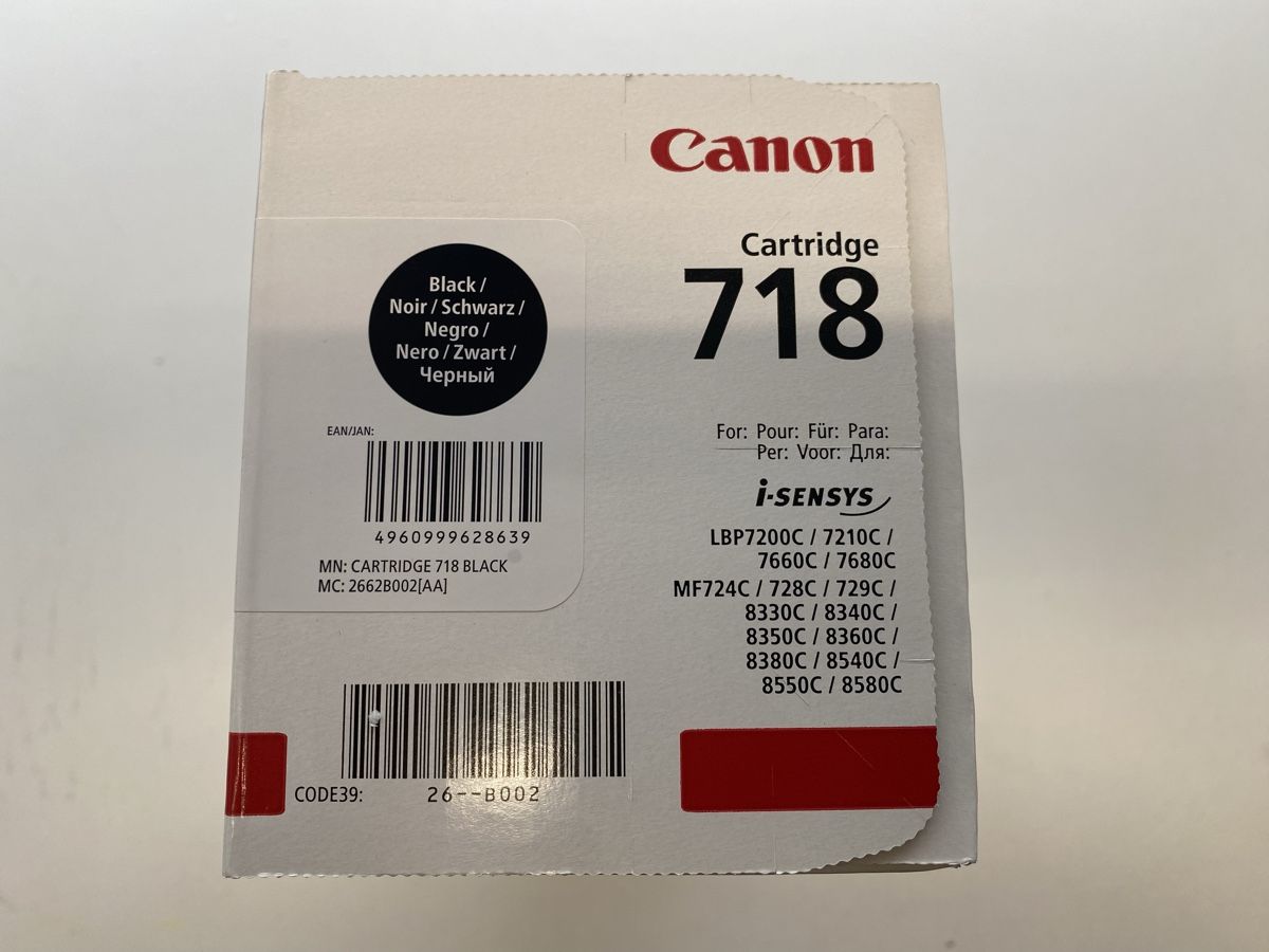 Canon Cartucce per stampanti & toner: Toner Canon 718 noir – Nuovo e nell'imballaggio originale da Nyon venduto da nycomnyon 1