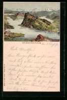 Litho Bürgenstock, Panorama mit See und